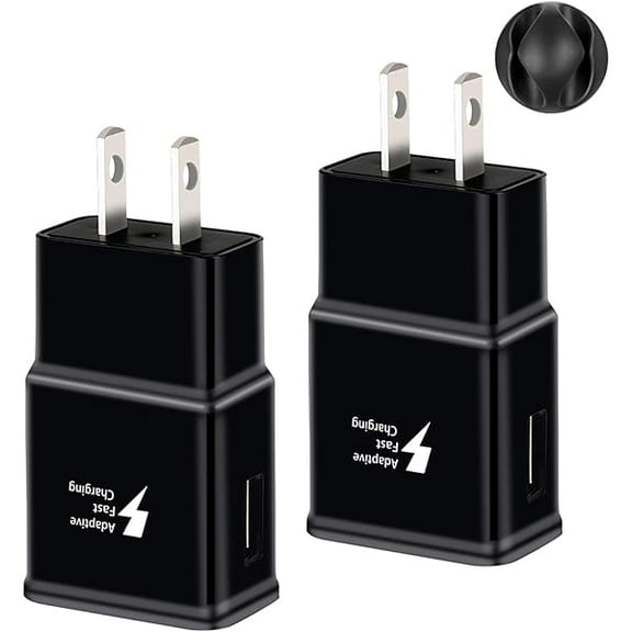 can 2 Pack Fast Charging Block, USB Adaptive Fast Charger Box Android Cell Phone Tablet Adapter for Samsung