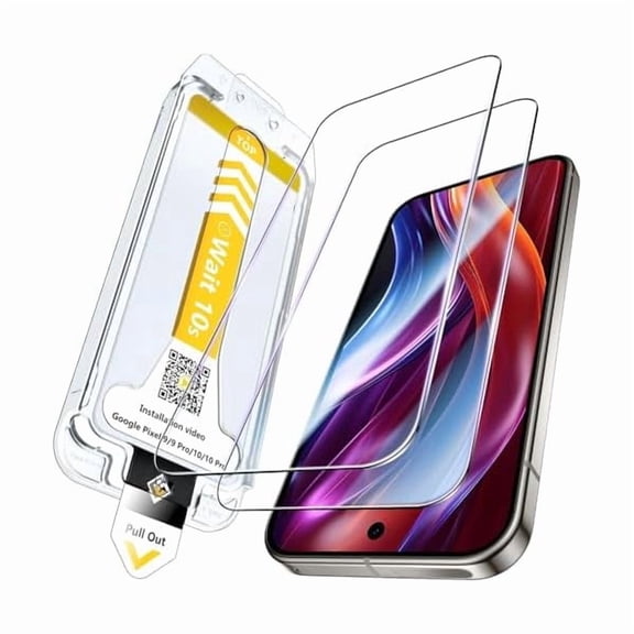can 2 Pack for Google Pixel 10 Pro Screen Protector [One-Pull Install] Military Grade Shatterproof [Auto-Dusting-0 Bubble] 9H Tempered Glass for Google Pixel 10 Pro/Pixel 9 Pro/Pixel 9