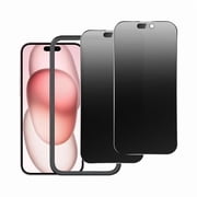 can 2 Pack Matte Privacy Screen Protector for iPhone 16/15/14 Pro 6.1",Anti-Glare Anti-Spy Scratch Resistant Tempered Glass Film,Smooth Responsive Touch Anti-Scratch Glass Easy to Install