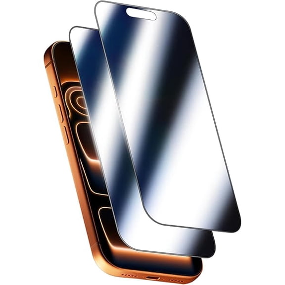 can 2 Pack Mirror Screen Protector for iPhone 17 Pro Max Privacy Tempered Glass Mirrored Effect Anti-Spy Easy Installation Frame Full Coverage Shatterproof Anti-Scratch Anti-Bubble (6.9 inch Silver)