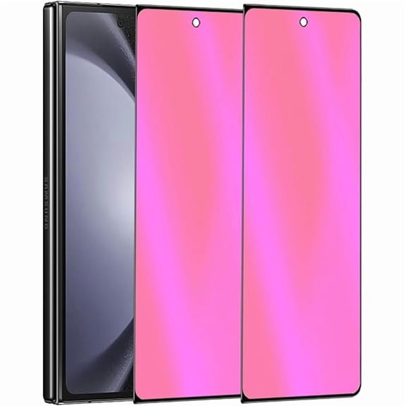 can 2 Pack Outer Anti-Blue Privacy Tempered Glass For Samsung Galaxy Z Fold 5 / Z Fold 4 Front Mirror Anti-Spy Screen Protector Anti-Peeping Full Covered Film Electroplated Gradient Colorful