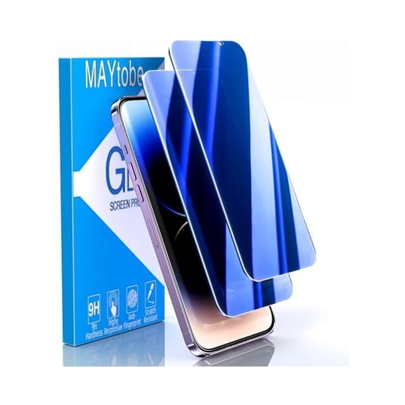 can [2-Pack Privacy Screen Protector Designed for iPhone 14 Pro Max Anti-Blue Light Tempered Glass, Eye Protection, Blue Anti-Spy, Colorful Gradient, Anti-Scratch