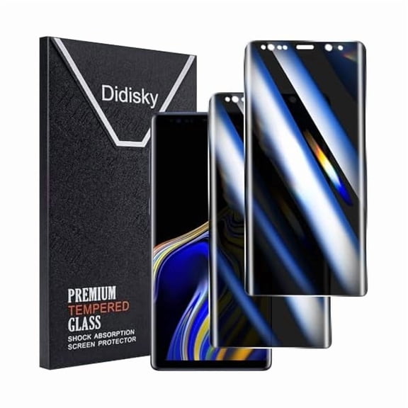 can 2 Pack Privacy Screen Protector for Samsung Galaxy Note 9 Tempered Glass, 3D Curved Full Coverage, Anti-Spy,9H,Bubble Free,Easy to Install,Anti Scratch