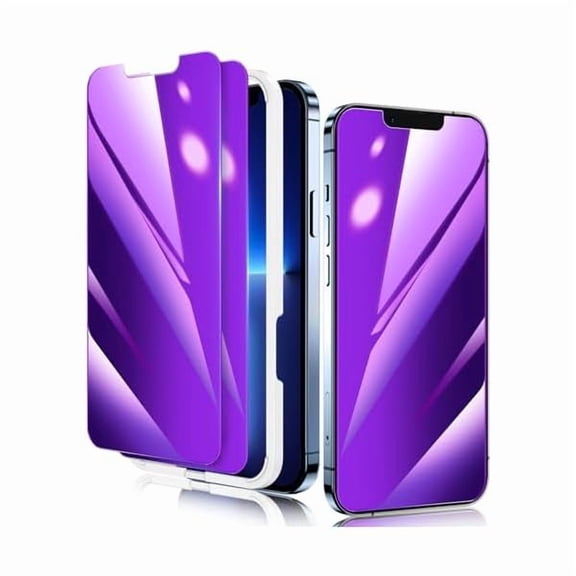 can 2 Pack Privacy Screen Protector for iPhone 13 Pro Max, Anti Spy Anti Blue Light Tempered Glass Film for iPhone 14 Plus Screen Protector 6.7 Inch, Touch Sensitivity Bubble Free Stylish Purple