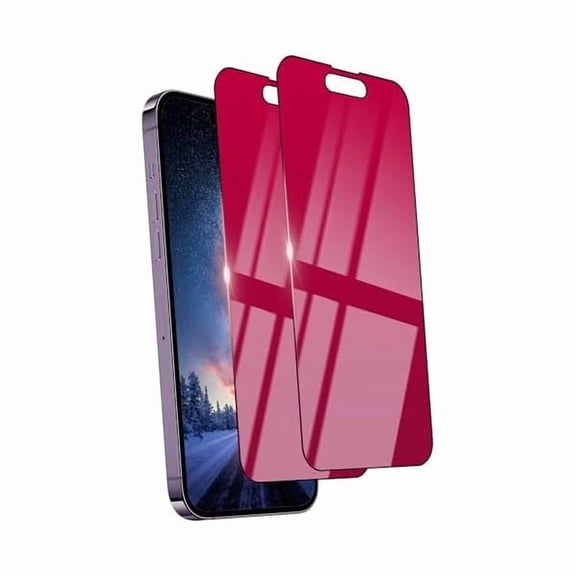 can 2 Pack Privacy Screen Protector for iPhone 15/14 Pro Soft Film[Gradient-Red] 6.1'' Private Saver Anti-Blue Light Eye Protection Anti-Scratch Full Coverage