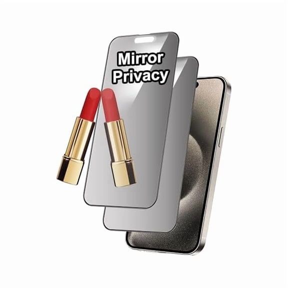 can 2 Pack Privacy Screen Protector for iPhone 15 Pro Max Mirrored Tempered Glass Film with Easy Installation Alignment Frame, Anti-Spy Perfect Mirror Effect (6.7 inch Silver)