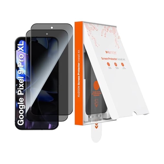 can 2 Pack Privacy Tempered Glass Screen Protector for Google Pixel 9 Pro XL, Anti Spy Private 9H Hardness Shatterproof Protective Film, Anti-Scratch Protection, Fingerprint Reader Unlock