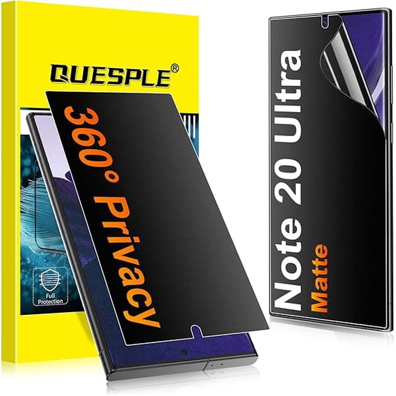 can 2 Pack for Samsung Galaxy Note 20 Ultra Matte TPU Privacy Screen Protector 6.9 Inch [Not Glass], 360 Anti-Spy, Anti-Scratch, Anti-Glare, Support Fingerprint Unlock