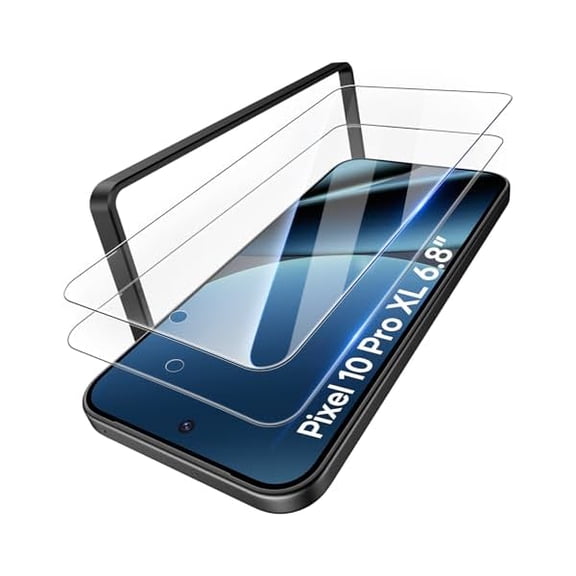 can 2 Pack Screen Protector for Google Pixel 10 Pro XL, Military Grade Shatterproof [9H Hardness], Full Coverage Fit HD Tempered Glass Durable Screen Protector for Google Pixel 10 Pro XL 6.8"