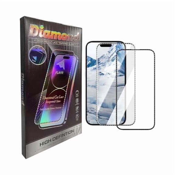 can 2 Pack Screen Protector for iPhone 16 Pro [6.3 inch],Diamond Glitter Bling Tempered Glass Film,[9H Hardness] Military Grade Shatterproof,HD Clear,Easy Installation,Bubble Free(1*Silver+1*Black)
