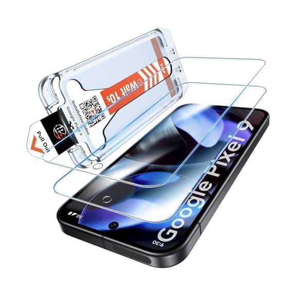 can 2 Pack Tempered Glass Screen Protector for Google Pixel 9, Full Cover Screen Protector, Auto-Installation, 0 Dust & Bubbles, Scratch-Resistant, HD & Anti-Fingerprint for Pixel 9