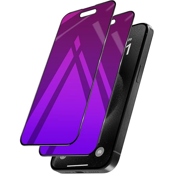 can 2 Pack for iPhone 14 Pro Max Privacy Screen Protector Tempered Glass for iPhone14ProMax 6.7inch Anti-Spy Private Glass Film Anti-Blue Light No Bubble Anti-Scratch Full Coverage Gradient Purple