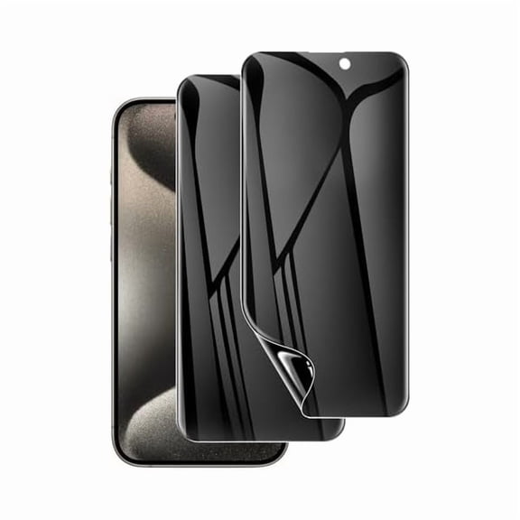 can 2 Pack for iPhone 15 Pro Max Privacy Screen Protector [Like Original Touch Sensitivity], Anti-Spy Private iPhone 15 Pro Max Film [Non-Glass], Case Friendly, Scratch-Resistant, Self-Healing
