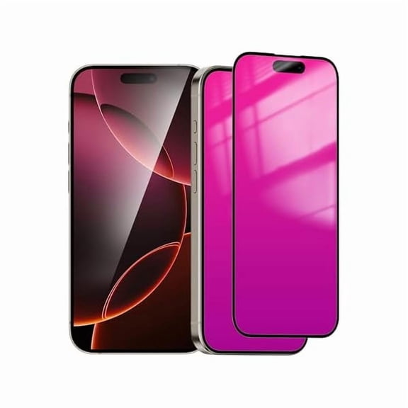 can 2 Pack for iPhone 16 Pro Max Privacy Screen Protector Tempered Glass for iPhone16 ProMax Anti-Spy Film Anti-Blue Light with Installation Frame No Bubble (6.9 inch Pink)
