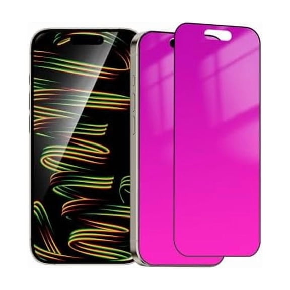 can 2 Pack for iPhone 17 Pro Max Privacy Screen Protector Tempered Glass for iPhone17 ProMax Gradient Colorful Anti-Spy Film Anti-Blue Light with Installation Frame (6.9 inch Pink)