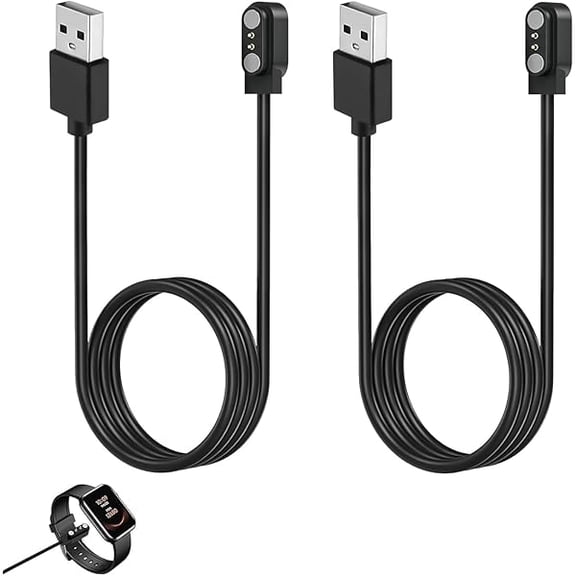 can 2 Pcs Smart Watch Charger, 2-Pin 2.84 mm Magnetic USB Charging Cable, Replacement Charger Cord Compatible with Letsfit, YAMAY, Willful, UMIDIGI, Fitpolo, Blackview, Dirrelo, Lifebee, Hamile