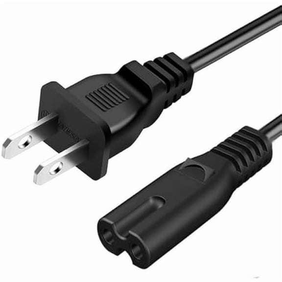 can 2 Prong TV Power Cable Cord Compatible TCL Roku 24" 32" 40" 42" 43" 48" 50" 55" 60" 65" 75" 85" Smart LED LCD HD TV - 10 Feet TCL Roku AC Power Cable Cord Plug