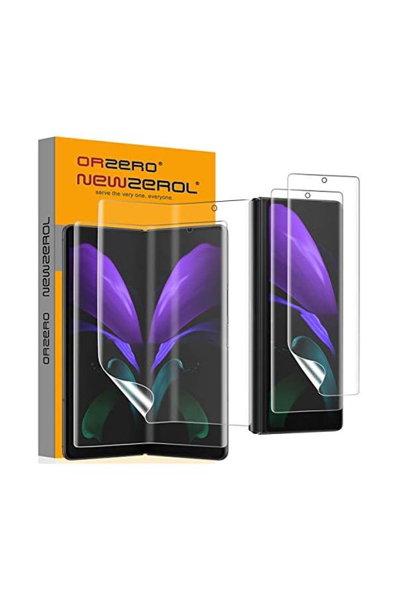 can (2 Sets) Compatible for Samsung Galaxy Z Fold 2 5G, 2 Pack TPU Front Screen Protector and 2 Pack Inner Screen Protector High Definition Bubble-Free (Not for Z Fold 3 2021)