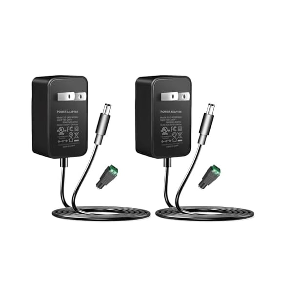 can 24V 2A Power Supply 2 Pack, UL Listed 24 Volt LED Power Supply Adapter, 100-240V AC to 24V DC Converter Adapter with 5.5mm x 2.1mm DC Plug for LED Strips CCTV Camera