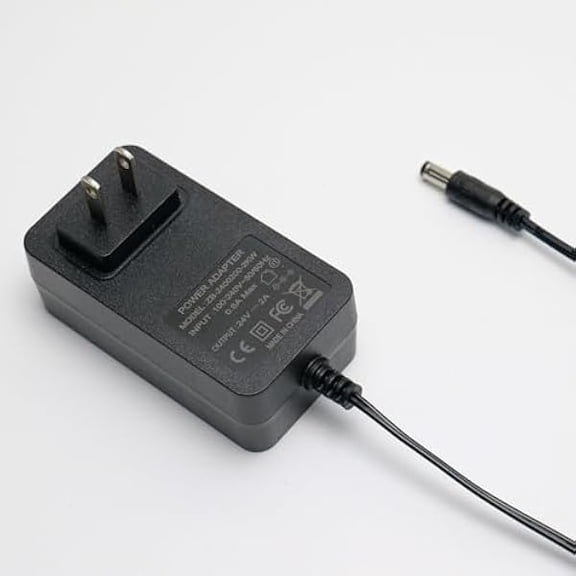 can 24V 2A Power Supply Adapter AC to DC Converter, 100-240V Input, 5.5x2.5mm DC Plug, Stable Transformer for LED Strip Lights, CCTV Camera, 3D Printer, LCD Monitor, Router