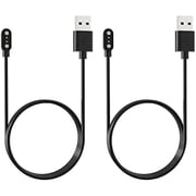 can 2Pcs 2-Pin Universal Black USB Data Charging Cable with Magnetic Charger Charging Mode for Smart Watch 2.84mm