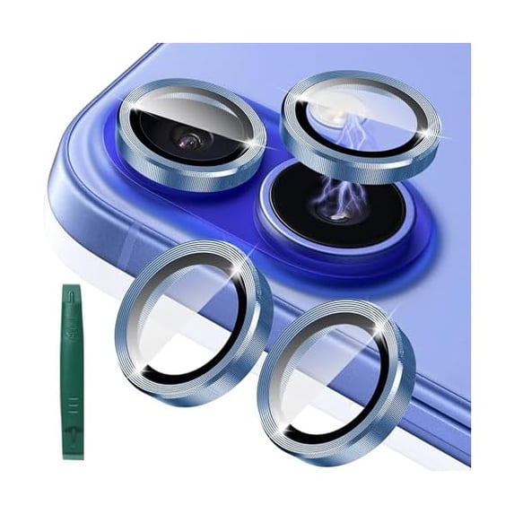 can 2X2 Pack Alloy Metal Camera Lens Protector Compatible for iPhone 16 ...