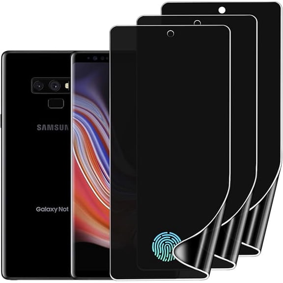 can 3 Pack Privacy Screen Protector Compatible with Samsung Galaxy Note 9, Anti-Spy TPU Hydrogel Protective Film for Samsung Galaxy Note 9 6.4" - Support Fingerprint Unlock, Self-Healing