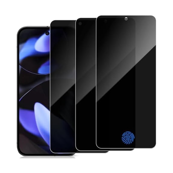 can 3 Pack Privacy Screen Protector for Google Pixel 9 6.3", 9H Hardness Anti-Scratch Anti-Spy Tempered Glass Film for Google Pixel 9 - Support Fingerprint Unlock, Anti-Shatter, Case Friendly