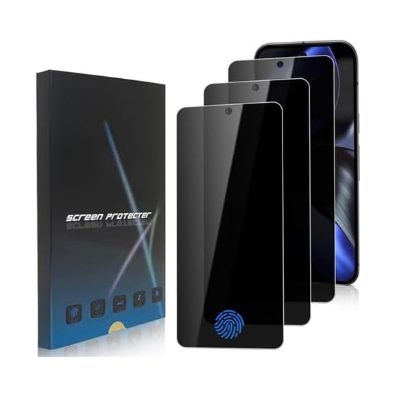 can 3 Pack Privacy Screen Protector for Google Pixel 9, 9H Hardness Anti-Spy Tempered Glass Protection Film Google Pixel 9 6.3", Support Fingerprint Reader, Anti-Scratch, Case Friendly