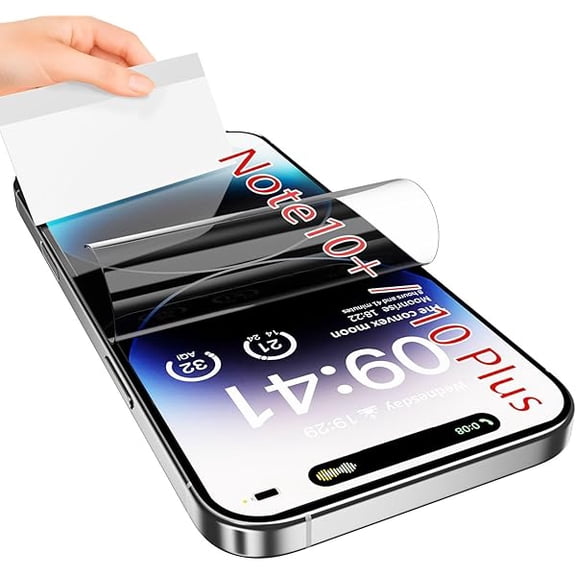 can 3 Pack for Samsung Galaxy Note 10 Plus TPU Films Screen Protectors, Fingerprint Unlock, HD Clear, Anti Scratch, Bubble Free, Ultra Thin, Easy Installation