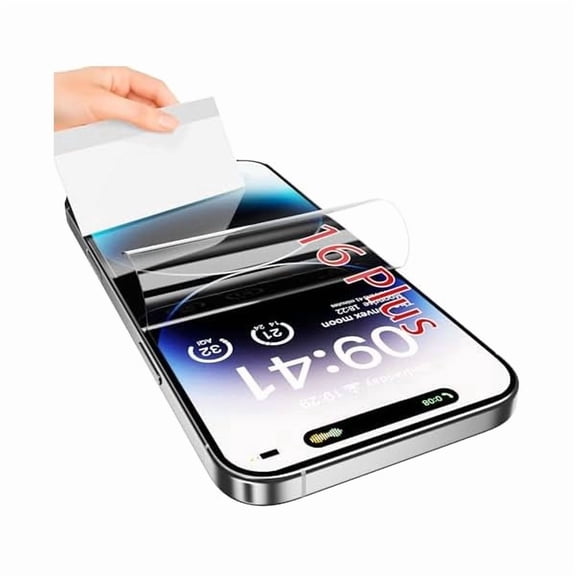 can 3 Pack for iPhone 16 Plus TPU Films Screen Protectors, Fingerprint Unlock, HD Clear, Anti Scratch, Bubble Free, Ultra Thin, Easy Installation for 16 Plus