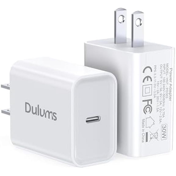 can 30W USB C Charger, 2 Pack Wall Fast Charger Block Power Adapter Charging Cube Compatible with iPhone