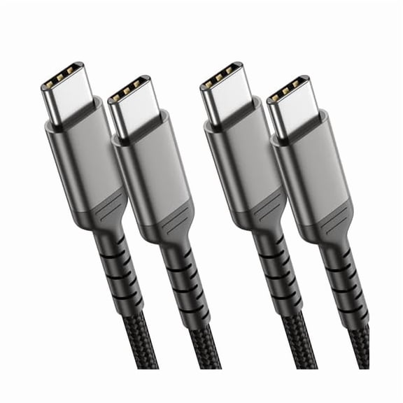 can 3ft USB C to C Cable 2 Pack, USB 2.0 Braided USB C to USB C Cable Fast Charging Compatible with Apple iPhone 15 iPad mini/Air Samsung Galaxy S23 Ultra Google Pixel 7, USBC Cable 1m