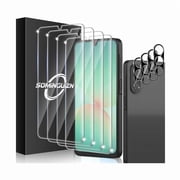 can 4+4 Pack for Samsung Galaxy A26 5G Screen Protector & Phone Camera Lens Protector 9H Tempered Glass Cell Phone Protector, Anti-Fingerprint Camera Case Galaxy A26