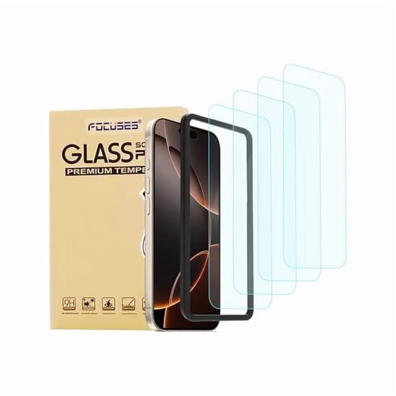 can 4 Pack Anti Blue Light Screen Protector for iPhone 16 Pro Max [6.9 inch] with Installation Frame,9H+ Anti Blue Light Tempered Glass, Anti-Scratch, Case Friendly