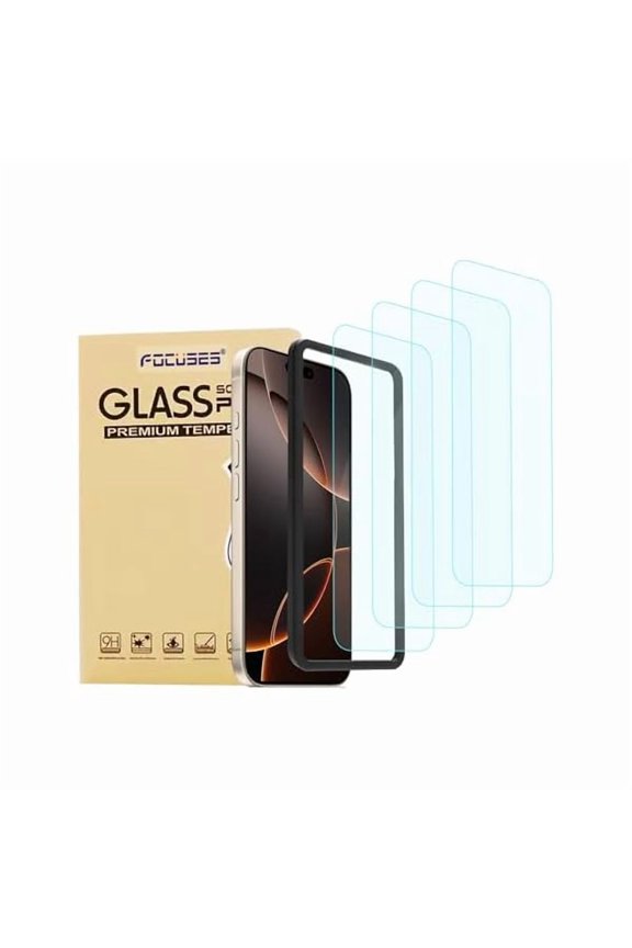 can 4 Pack Anti Blue Light Screen Protector for iPhone 16 Pro Max [6.9 inch] with Installation Frame,9H+ Anti Blue Light Tempered Glass, Anti-Scratch, Case Friendly