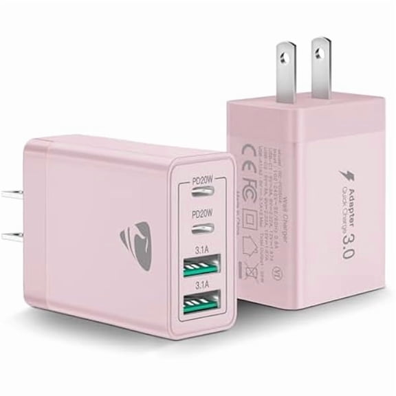 can 4-Port QC Wall Plug +PD 3.0 Power Adapter Multiport Brick Type C Charger Block for iPhone Airpods,Samsung