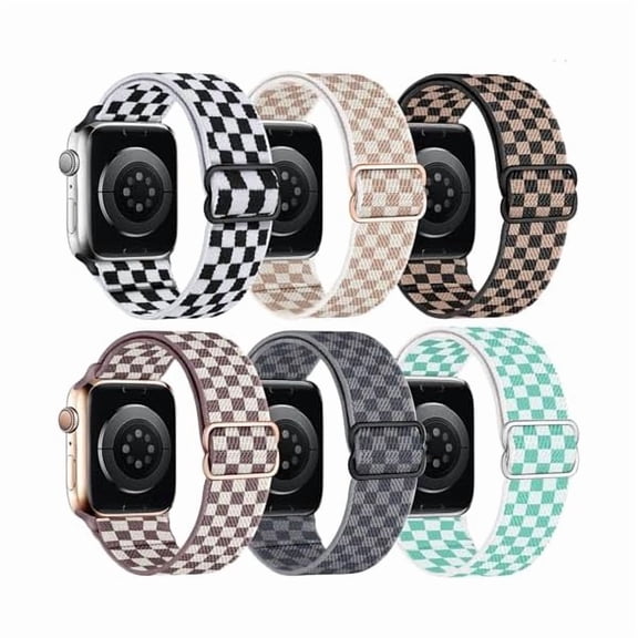 can 6 Pack Stretchy Solo Loop Compatible with Apple Watch Band 38mm 40mm 41mm 42mm 44mm 45mm 49mm Women Men,Soft Nylon Elastic Braided Strap Wristband for iWatch Series Ultra 9 8 7 6 5 4 3 2 1 SE
