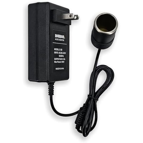 can 60W 5A AC to DC Converter, Car Cigarette Lighter Adapter, 110v/120v to 12v AC/DC Adapter Power Supply for Convert a Wall Outlet to a Car Cigarette Lighter Socket
