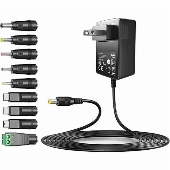 can 9 in 1 USB C Power Adapter 5V 3A 2.5A Wall Charger Universal AC Power Supply for TV Box Router Mini Fan Led Strip Light More 5V Devices