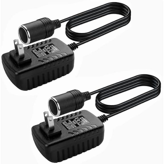 can AC to DC Converter 2A 24W Car Cigarette Lighter Socket Adapter Power Cable 110-240V to 12V AC/DC for Automobile Home Use Car to Wall Plug(Under 24W only) (Pack of 2)