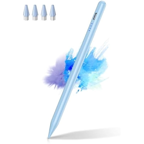 can Active Stylus Pen for Touchscreen, Universal Tablet Pencil for Apple iPad/iPhone/Samsung/Huawei/Xiaomi/Android and More Devices, Rechargeable Digital Pen-Blue