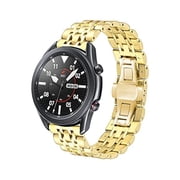 can Band Compatible with Samsung Gear S3 / Galaxy Watch 46mm / Galaxy Watch 3 45mm, 22mm 7-Rows Stainless Steel Metal Replacement Strap for Huawei Watch 3/3 Pro / GT3 46mm Gold
