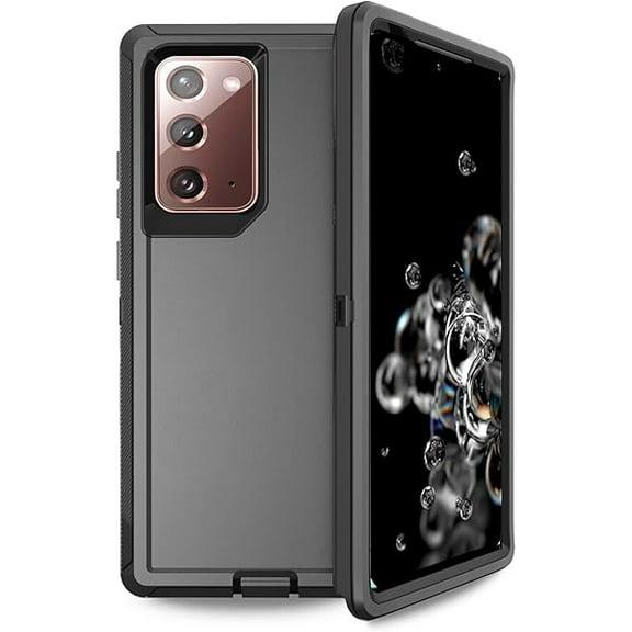 can Case for Samsung Galaxy Note 20 5G, Phone Case Heavy Duty Shockproof Rugged Defender Protective, 3 in 1 Bumper Cover(Without Built-in Screen Protector) (Black)
