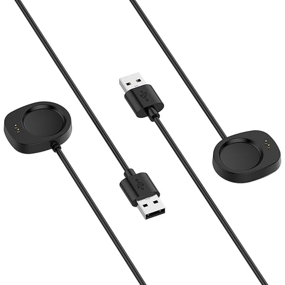 can Charger for Amazfit Active 3 Premium/Active Max/T-Rex Ultra2/Helio Strap/T-Rex 3 PRO/Balance 2 Watch Charger Charging Clip, Replacement USB Adapter Charge Cord Charging Cable Clip (Black*2)