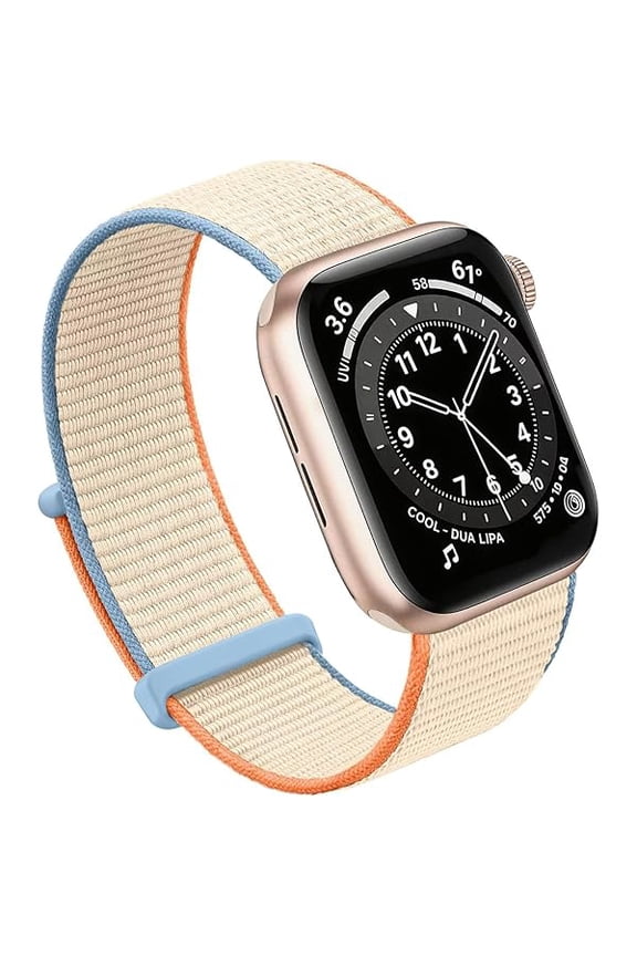 can Compatible with Apple Watch Bands Women Men 46MM 45MM 44MM 42MM 41MM 40MM 38MM,Nylon Sport Loop Strap for iWatch Series 10 9 8 7 6 5 4 3 2 1 SE Ultra(38/40/41/S10-42mm,Cream)