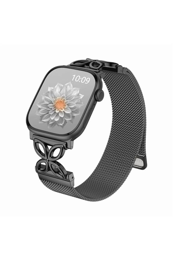 can Compatible with Apple Watch Bands for Women iWatch SE 3 Series 11 10 9 8 7 6 5 4 40mm 41mm 42mm 44mm 45mm 46mm 49mm 38mm Ultra, Magnetic Stainless Steel Metal Milanese Loop iWatch Band, Black