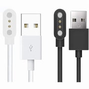 can Compatible with HAFURY Smart Watch Charger, Magnetic USB Charging Cable Replacement Charger Cable Compatible with HAFURY Smart Watch 1.69" / HAFURY Smart Watch ID205L 2 Pack-Black+White