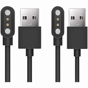 can Compatible for PJYUBVOR Smart Watch Charger, 2 Pin Magnetic USB Replacement Charging Compatible for SOUYIE PJYUBVOR LOJUSIMEH T49/FTTMWTAG T49 1.9/Choiknbo T49 1.95'' Watch 2 Pack-Black+Black
