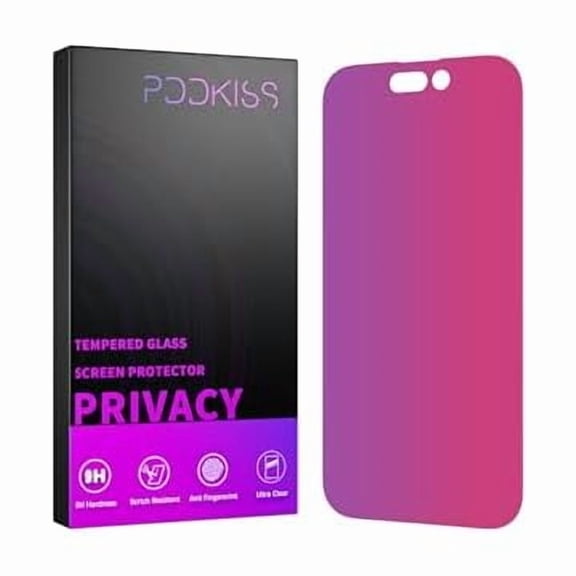 can Compatible for iPhone 14 Pro Privacy Screen Protector Tempered Glass 6.1 Inch, Pink Gradient Anti Spy Anti Blue Light HD Easy Installation